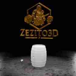 3D wooden barrel - medieval and wargame decor