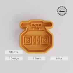 Cablecar Shape Cutter & Stamp Set, 6-Piece Bundle, Perfect for Cookies & Fondant, Transportation & Holiday Theme