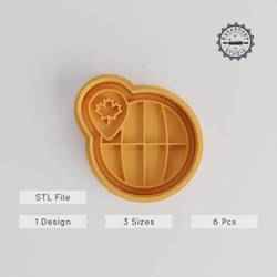 Globe Shape Cutter & Stamp, Earth Map Design, 3 Sizes Cookie & Fondant Decoration, 6-Piece Set