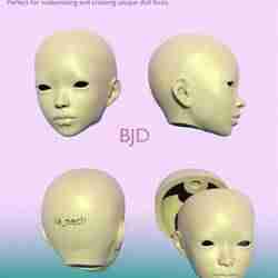 BJD doll head, 40cm BJD head, Lumiko doll head, ball jointed doll head, anime head, customizable, head, 3d print doll head, STL doll
