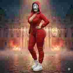 The Paper House - Red Heist Seductive Heroine Fanart 3D