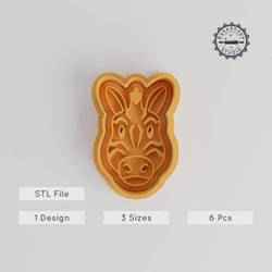 Zebra Cookie Cutter & Stamp Set, Wild & Safari Horse Designs, 6 PCS, Small to Large Sizes, Africa Wildlife