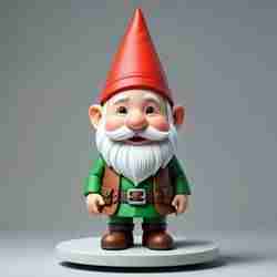 2240 Fairy Tale Gnome - Color Full-Body Figurine on Base, magic, creature, fantasy, wood, faun, gorgon, warrior, wild, fox, monster, cat, dog, fair, witch, werewolf, horror, beast, gothic, troll