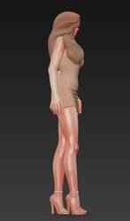 Doll figurine, girl, beautiful girl, doll, female doll, doll in dress, shoes and with long hair.