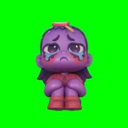 Figurine Chibi Fille Triste avec Sucette en Cœur – Modèle 3D à Imprimer