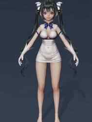 Doll figurine, girl, beautiful girl, doll, female doll, doll in dress, shoes and with long hair