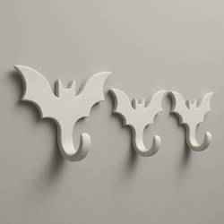 Stylized Bat Wall Hooks – Modern Minimalist 3D Printable Sculpture