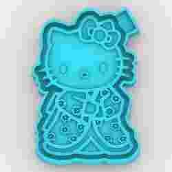 Hello Kitty with kimono - freshie mold - STL for silicone mold