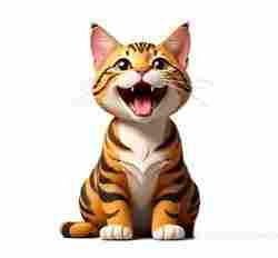 2250 Laughing Cat - 3D Printed Full-Figure Statue, pug, dachshund, poodle, cat, zebra, camel, beagle, peacock, lion, fox, bull terrier, pomeranian, galgo, wolf, doberman pinscher, newfoundland, elephant, crocodile, german shepherd