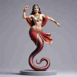 2257 Indian Serpent Woman Dancer on Pedestal, magic, dragon, serpent, mask, gnome, gorgon, venetian carnival, wild, fox, monster, cat, fair, witch, werewolf, horror, beast, snake, troll, skeleton dance
