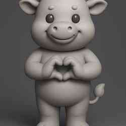 Cow Heart Hands STL – Cute Love Gesture 3D Print