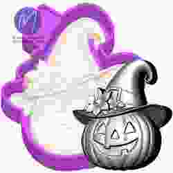 3D Pumpkin with Witch Hat and Floral Freshie STL Mold Housing