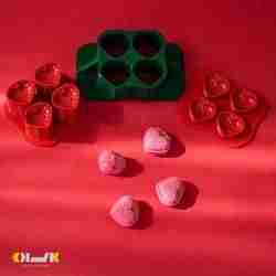 4-in-1 Strawberry Bath Bomb Mold STL | FDM 3D Printable Bath Bomb Mold with Ergonomic Handle