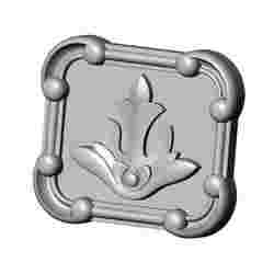 Rectangular floral carving detailed corners scroll frame rosette relief 3D print model