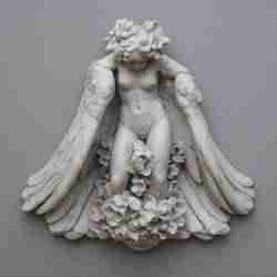The Sculpture of Serenity: A Graceful and Intricately Detailed Female Form with Angelic Wings.