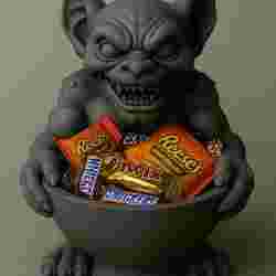 Gargoyle Halloween Candy Bowl – Spooky Decorative Treat Holder
