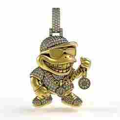 00035 Stylish Frog Diamond Hip Hop Pendant