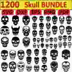 1200 skull bundle svg,dxf,eps,png,pdf, file