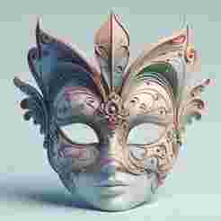 2105 Venetian Carnival Mask Color 3D Model, magic, dragon, serpent, mask, gnome, gorgon, venetian carnival, wild, fox, monster, cat, fair, witch, werewolf, horror, beast, snake, troll, skeleton dance