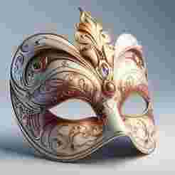 2171 Venetian Carnival Mask Color 3D Model, magic, dragon, serpent, mask, gnome, gorgon, venetian carnival, wild, fox, monster, cat, fair, witch, werewolf, horror, beast, snake, troll, skeleton dance