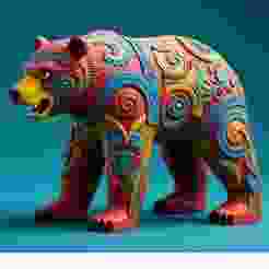 2277 Color 3D Model of a Totem-Style Bear , pug, dachshund, poodle, cat, dog, monkey, elephant, beagle, armadillo, lion, fox, faun, pomeranian, troll, platypus, majestic, totem, fantasy, crocodile