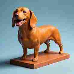 2355 Laughing Dachshund - Color 3D-Printed Statue, pug, dachshund, poodle, rooster, dog, dogue, beagle, peacock, lion, fox, bull terrier, pomeranian, galgo, wolf, doberman pinscher, newfoundland, decorative, crocodile