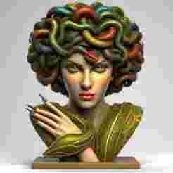 2375 Medusa Gorgon Head 3D Model, magic, dragon, serpent, mask, gnome, gorgon, venetian carnival, wild, fox, monster, cat, fair, witch, werewolf, horror, beast, snake, troll, skeleton dance, halloween