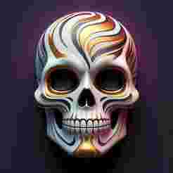 2386 Color 3D Model of a Halloween Skull, Halloween, magic, spider, mask, gnome, gorgon, wild, bat, monster, mutant, fair, witch, werewolf, horror, beast, mutant spider, skeleton, skull