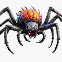 2408 Mutant Spider - Color 3D Model, Halloween, magic, spider, mask, gnome, gorgon, wild, bat, monster, mutant, fair, witch, werewolf, horror, beast, mutant spider, skeleton, skull