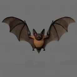 2421 Bat with Spread Wings - Color 3D Model, Halloween, magic, spider, mask, gnome, gorgon, wild, bat, monster, mutant, fair, witch, werewolf, horror, beast, mutant spider, skeleton, skull