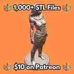 28mm Ghostly Female Figure Long Hair Wrapped Cloth Ethereal Stance MineeForm FDM 3D Print STL File