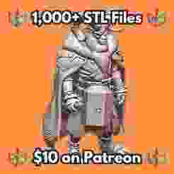 28mm Horned Barbarian Warrior Fur Cloak Massive Hammer Armored Boots Braided Beard MineeForm FDM 3D Print STL File