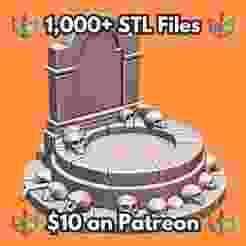 28mm Stone Altar Skulls Gothic Arch Steps Bone Decor MineeForm FDM 3D Print STL File