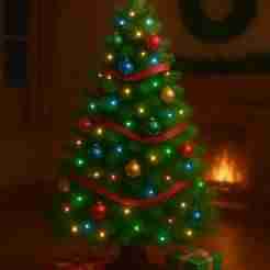 3D Christmas Tree with Festive Decorations