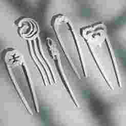 3d Print Resin Hair Sticks, Fantasy Hair Pin Models, 3d STL Digital File, Hair Rolling Pin, One Piece Hair Stick, Hair Accessories