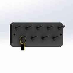 3D Printable Wall-Mounted Key Holder Hook | STL, 3MF, STEP