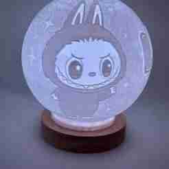 3D printed round lithophane - Labubu
