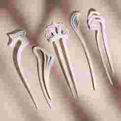 3d Printer Stl Hair Combs, Hair Styling Bundle, Digital Stl Hair Stick File, Resin Hair Accessory, Digital Download