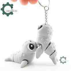 Adorable Seal Articulated Keychain - Cute Backpack Keychain