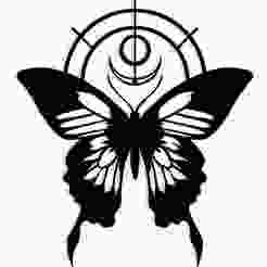 alchemy circle forming a butterfly 4 - 2D/3D Wall Art STL+SVG For CNC Router, Plasma, Waterjet, Laser & 3D Printer