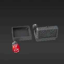 All-in-One TTRPG Vault with Dragon Texture - Dice & Miniature Case