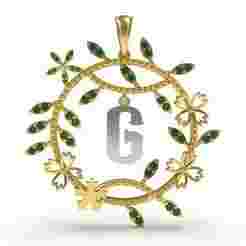 Alphabet G Tiara Diamond Pendant