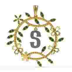 Alphabet S Tiara Diamond Pendant