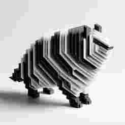 Animal Slice Showpiece 3D Print – Abstract Layered Decorative Model