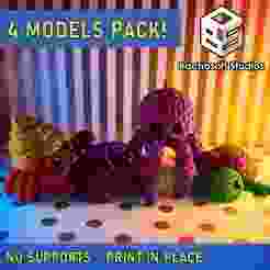 Articulated Keychains Pack - Knitted Sea Friends