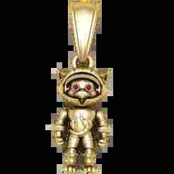 Astro Cat Pendant with Ruby Eyes