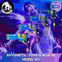 Bayonetta 2 - Love is Blue | 3D Model + Charms for Cosplay