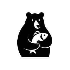 bear holding a small fish - 2D/3D Wall Art STL+SVG For CNC Router, Plasma, Waterjet, Laser & 3D Printer