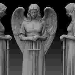 Beautiful Guardian Angel 3D Sculpture