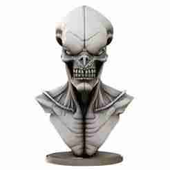 Biomechanical Alien Skull Bust